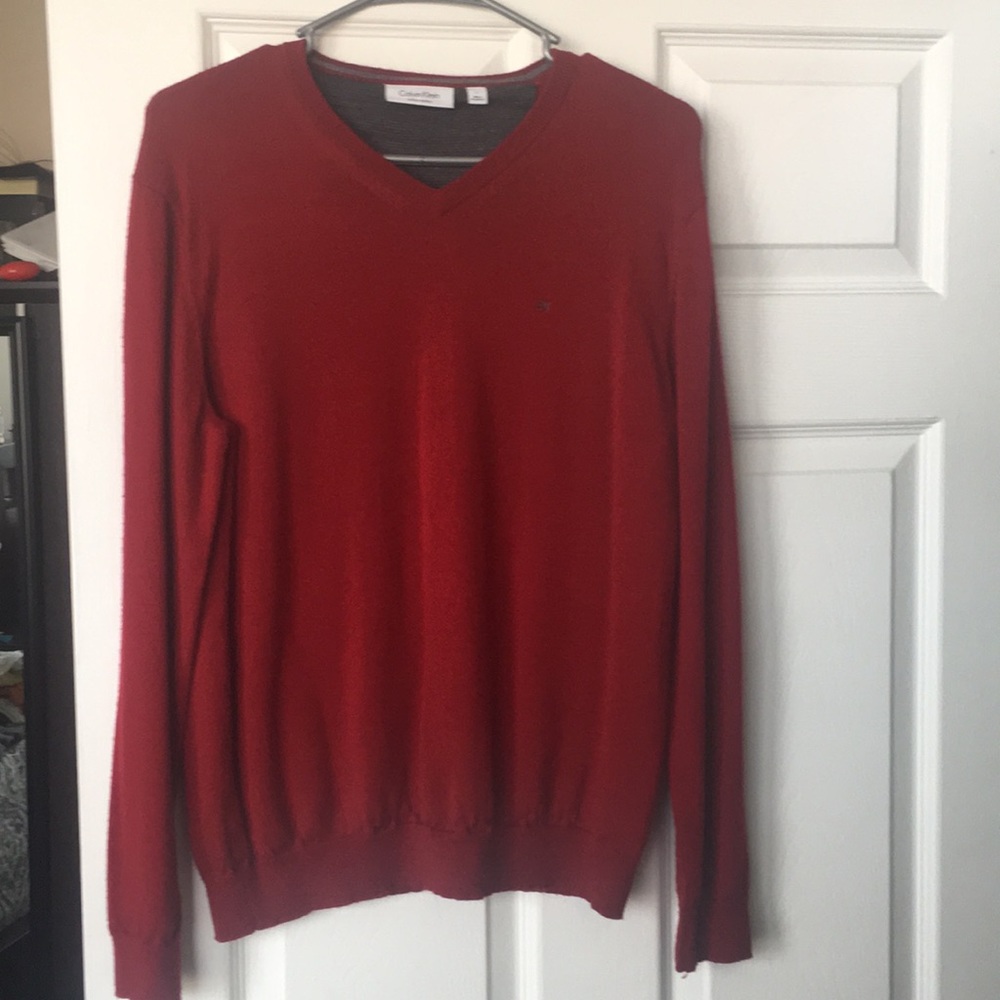 Red Calvin Klein Long Sleeve Shirt (Men)